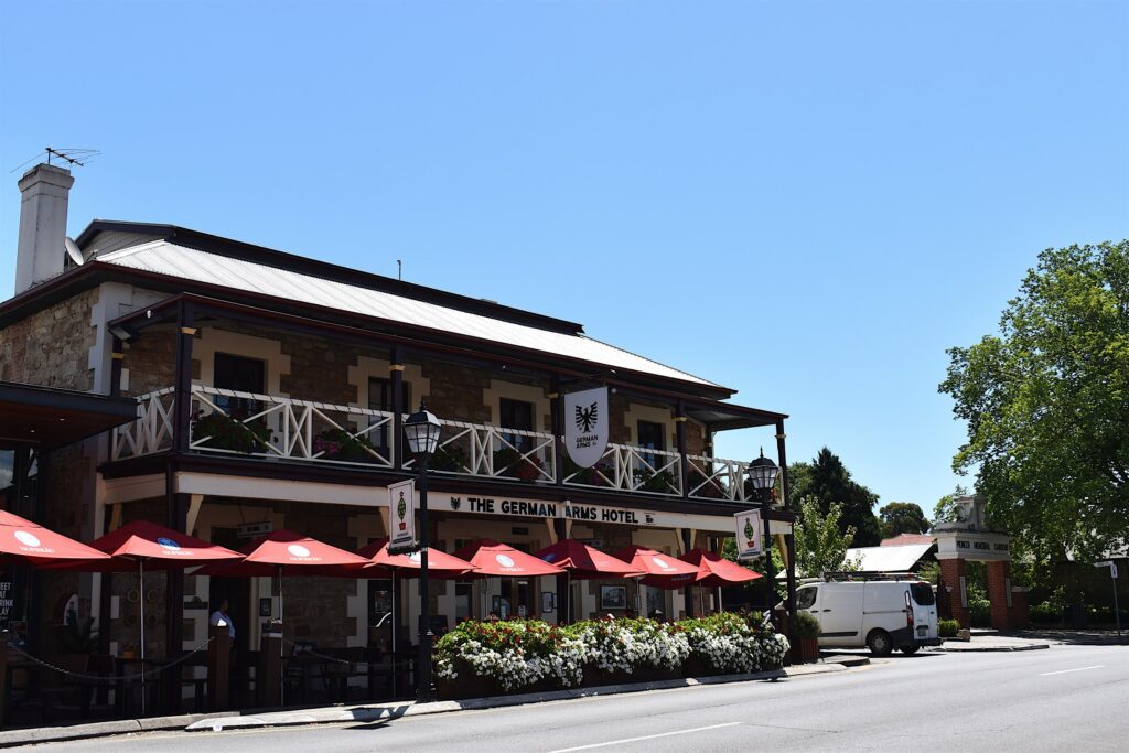 The historic German Arms Hotel on Hahndorf's main street